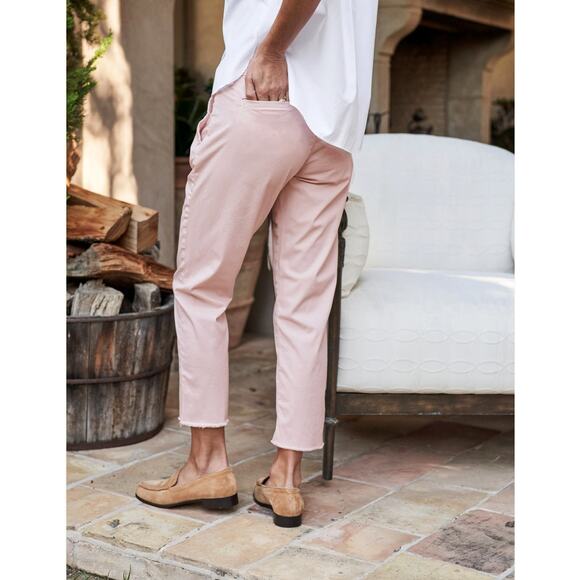 Frank & Eileen Wicklow Italian Chino Straight Pant Mid Rise Vintage Rose Size 12 - Picture 2 of 9